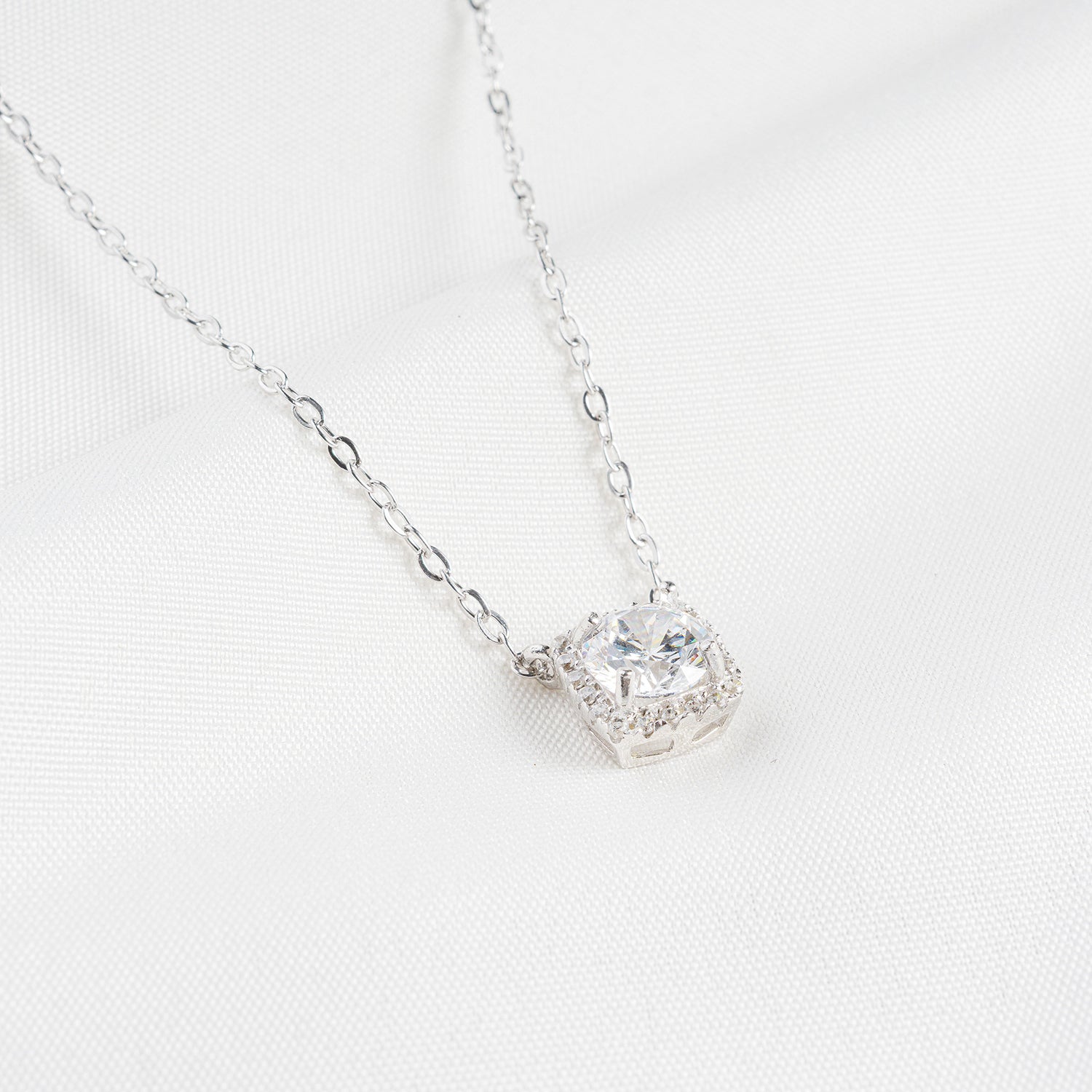 Zircon Square Necklace