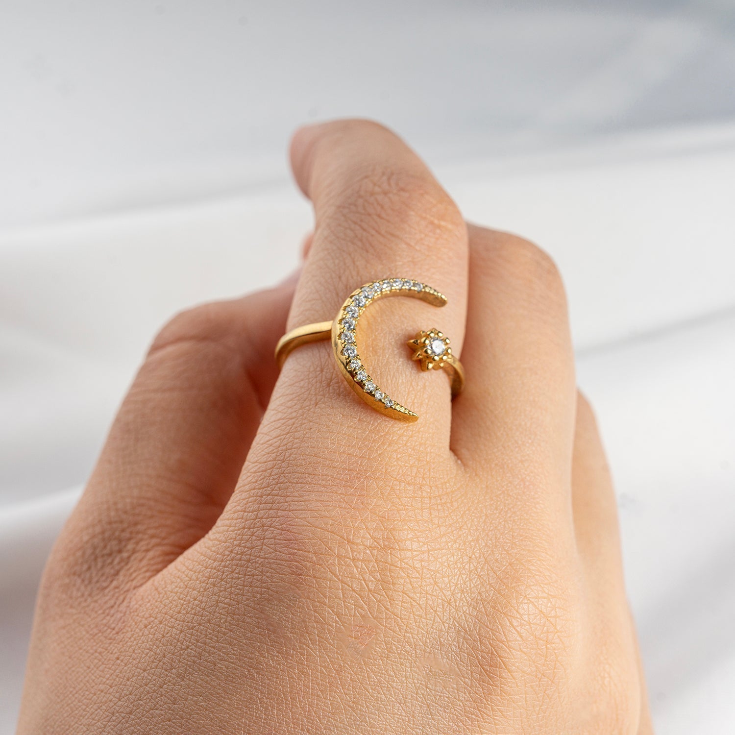 Crescent & Star Ring