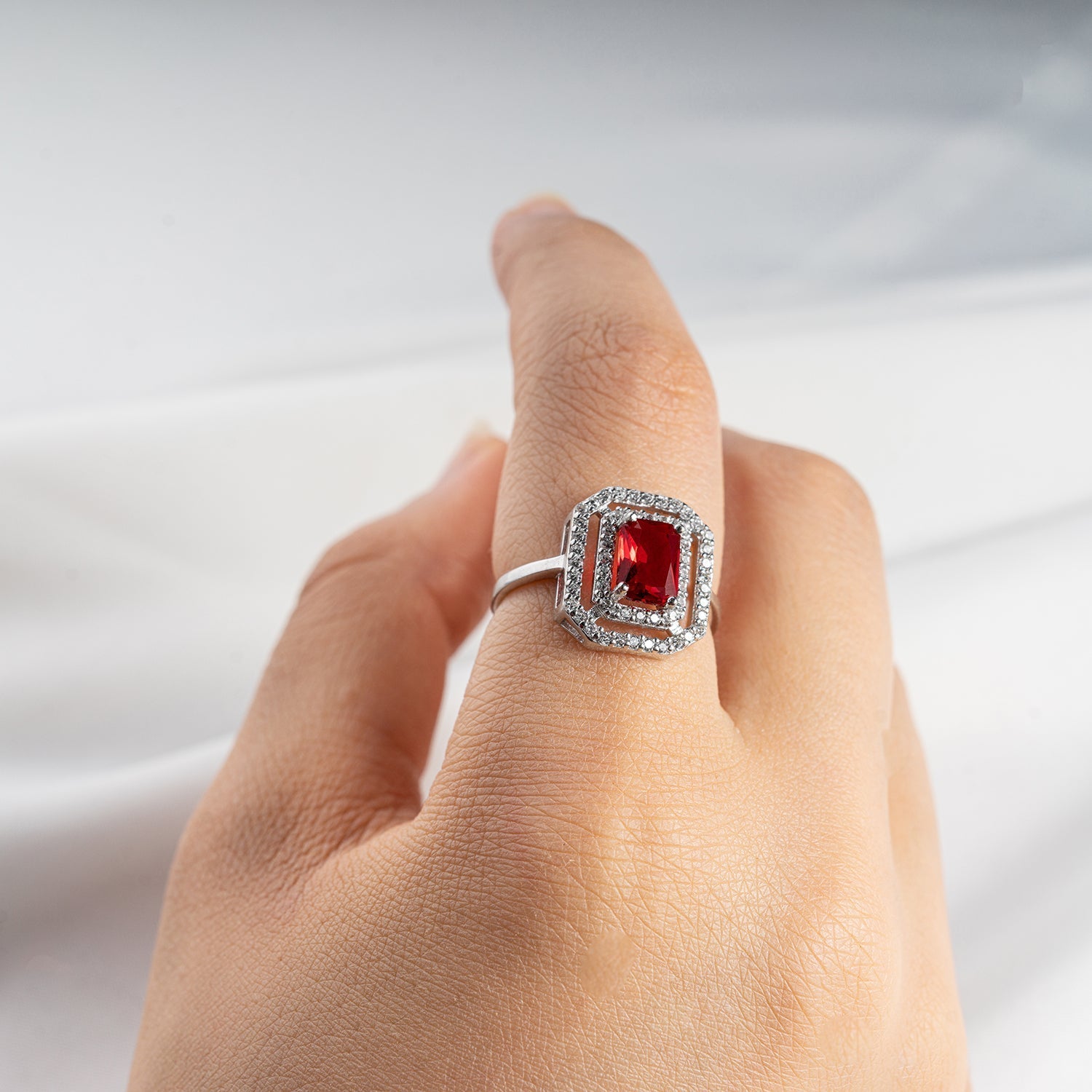 Cubic Ruby Ring