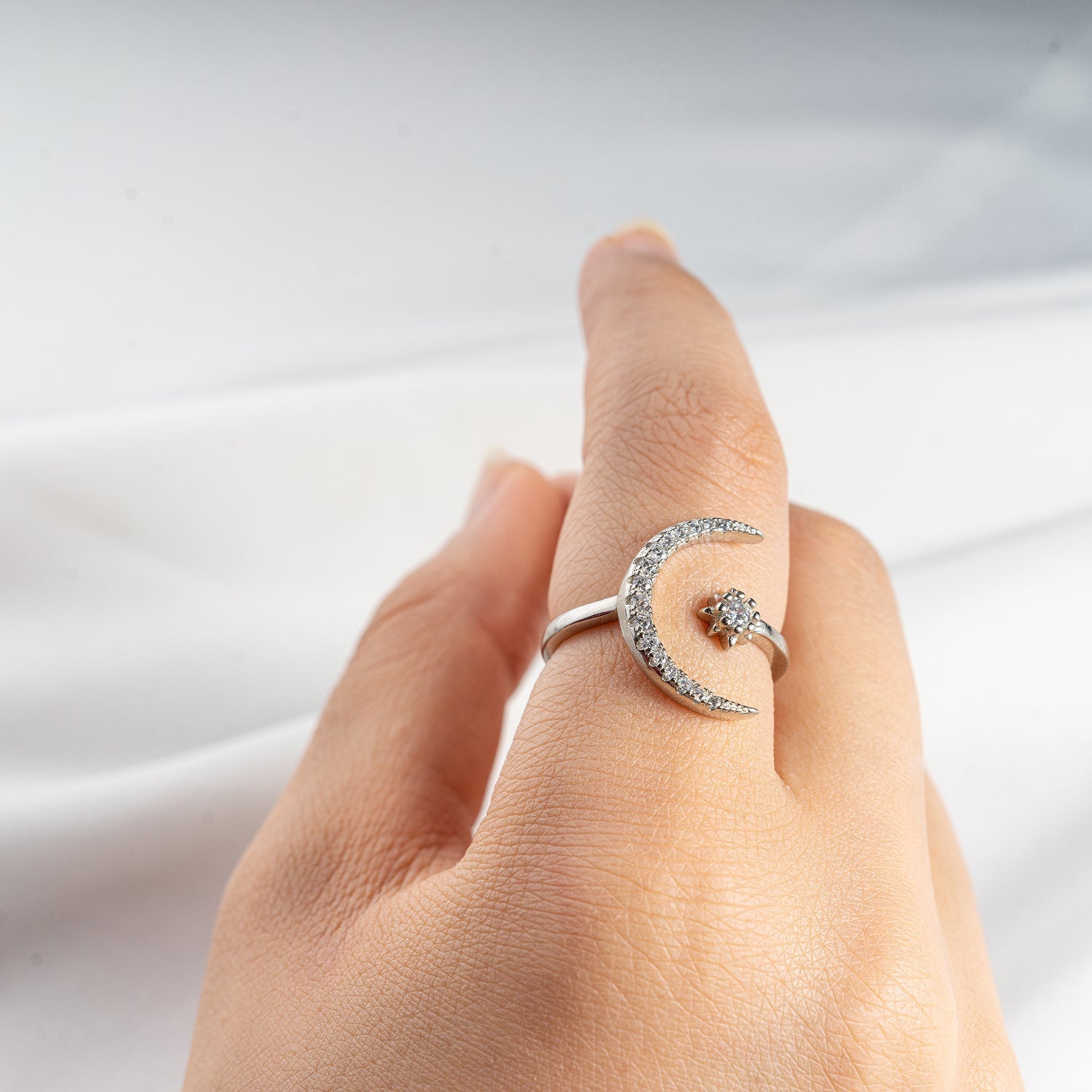 Crescent & Star Ring