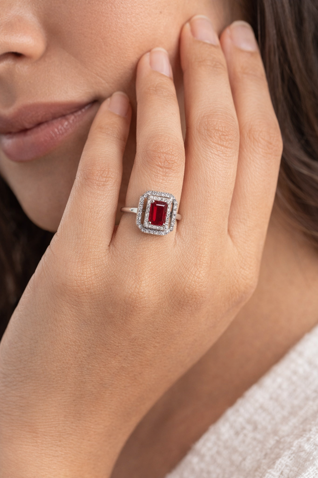 Cubic Ruby Ring