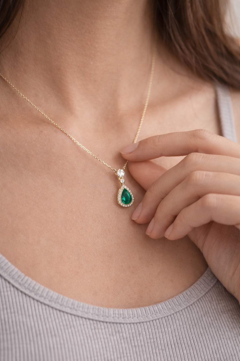 Colored Water Drop Necklace