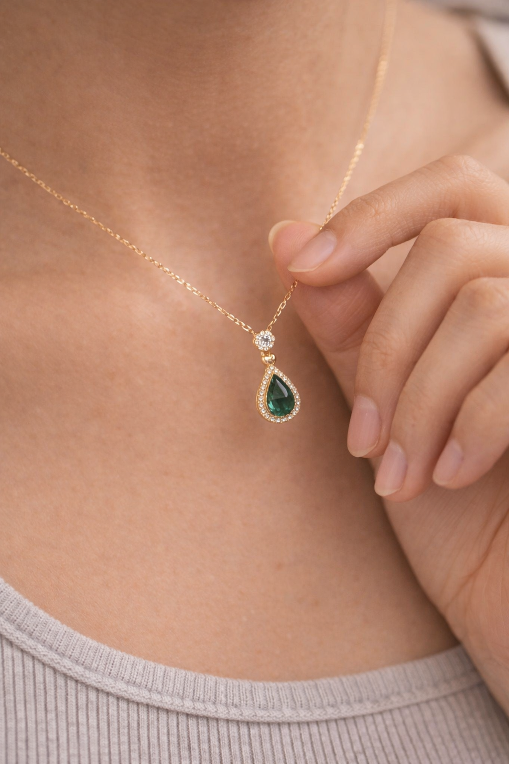 Colored Water Drop Necklace