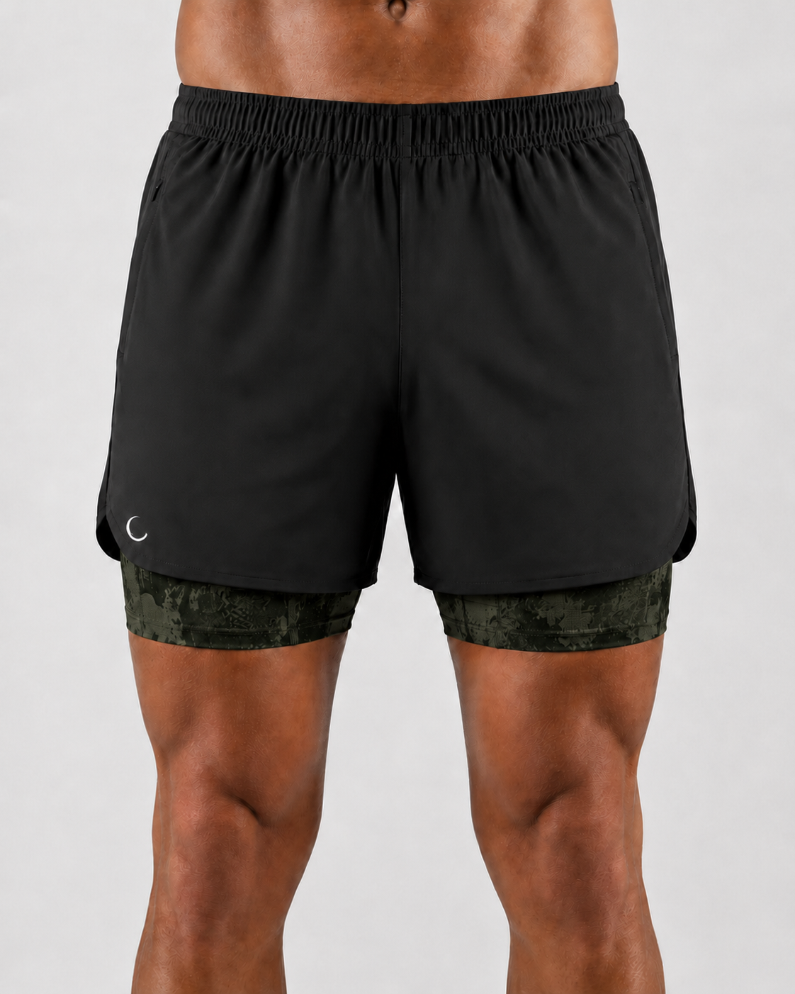 Outlast Velocity 2-in-1 Shorts — camo dark