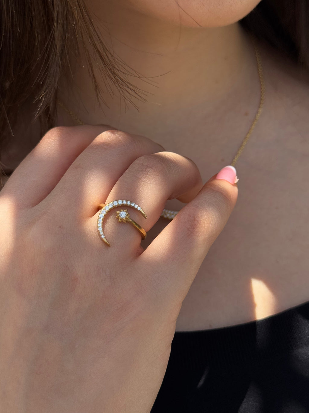 Crescent & Star Ring