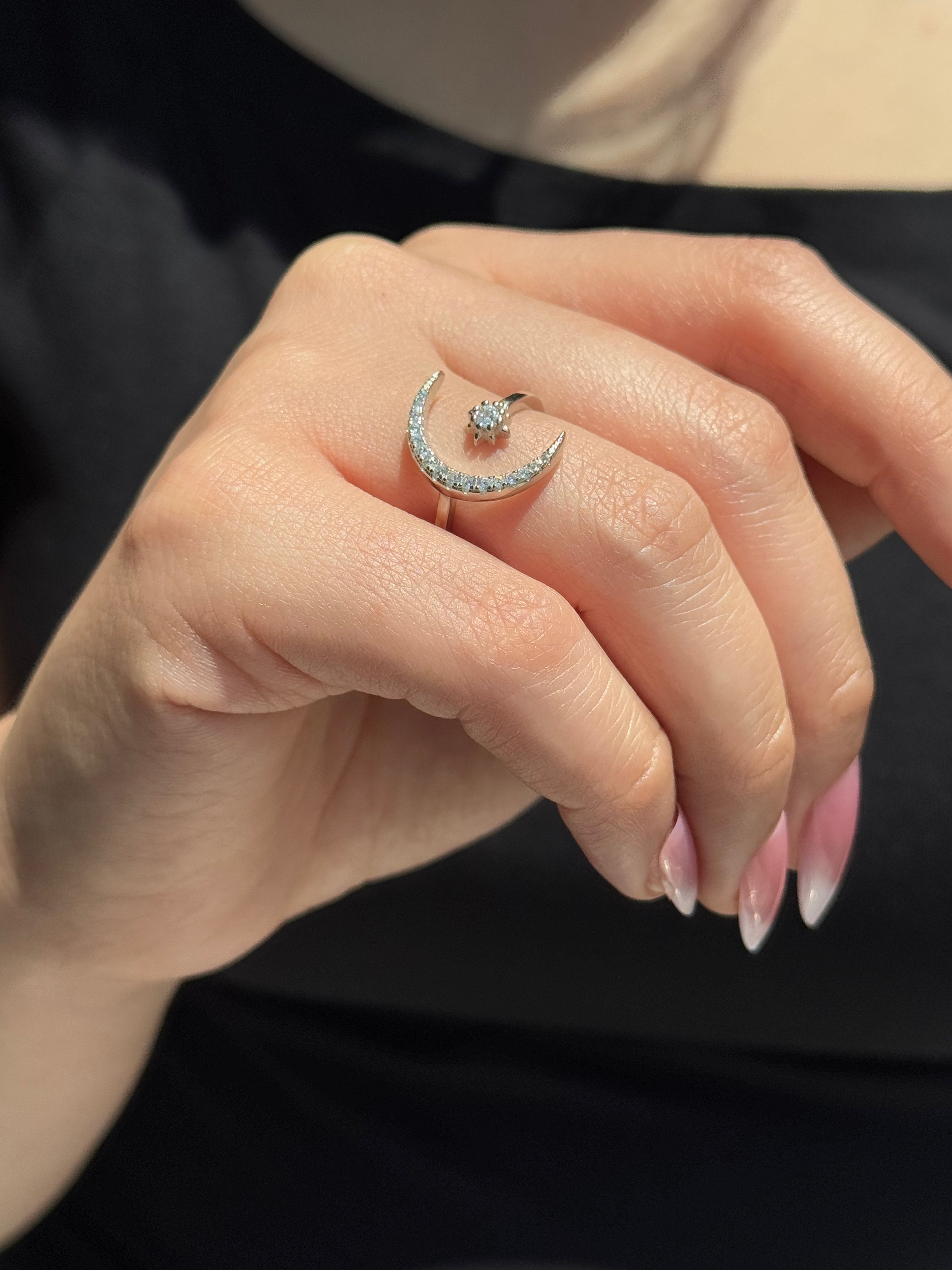 Crescent & Star Ring