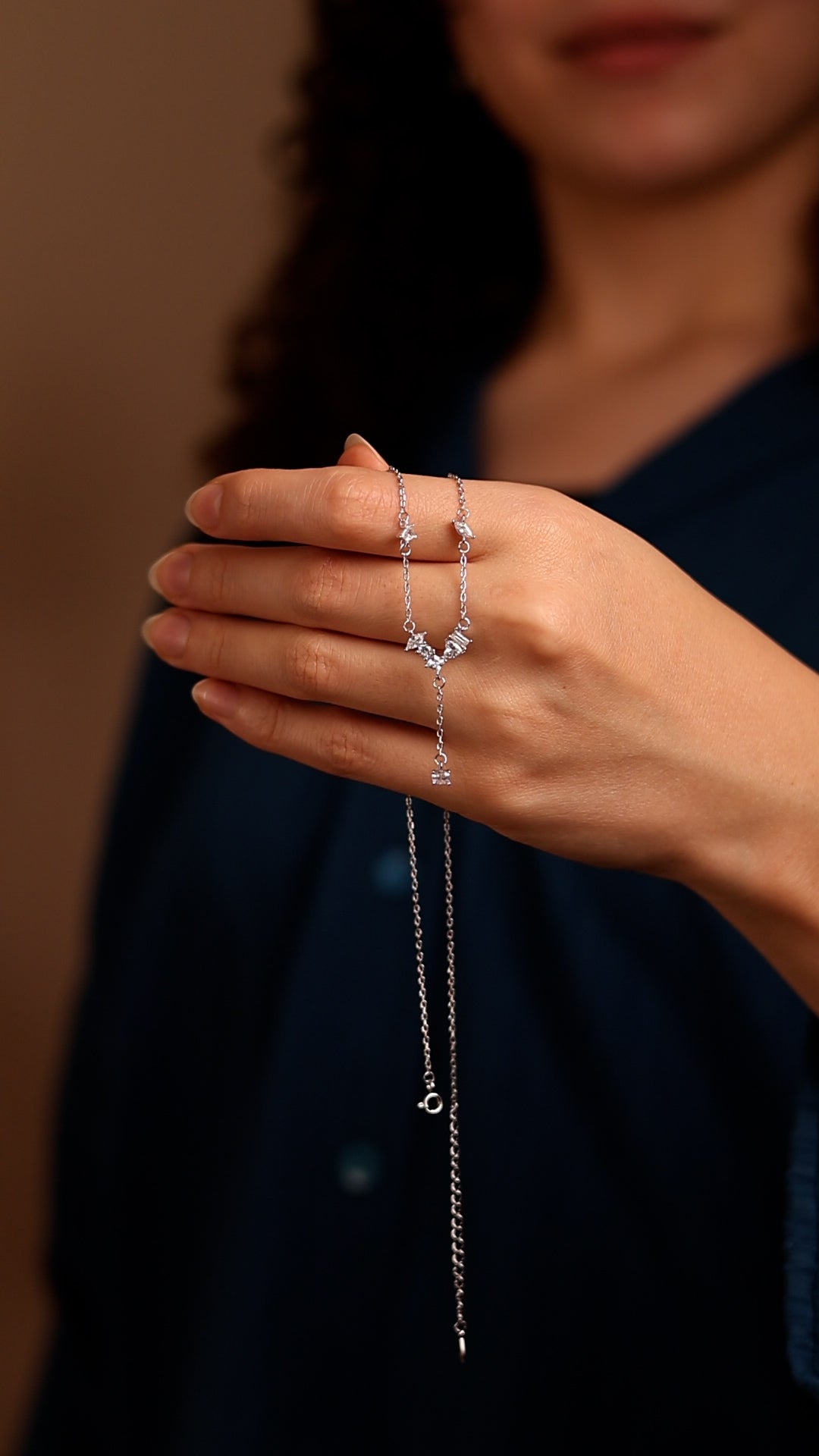 Celeste Drop Lariat Necklace